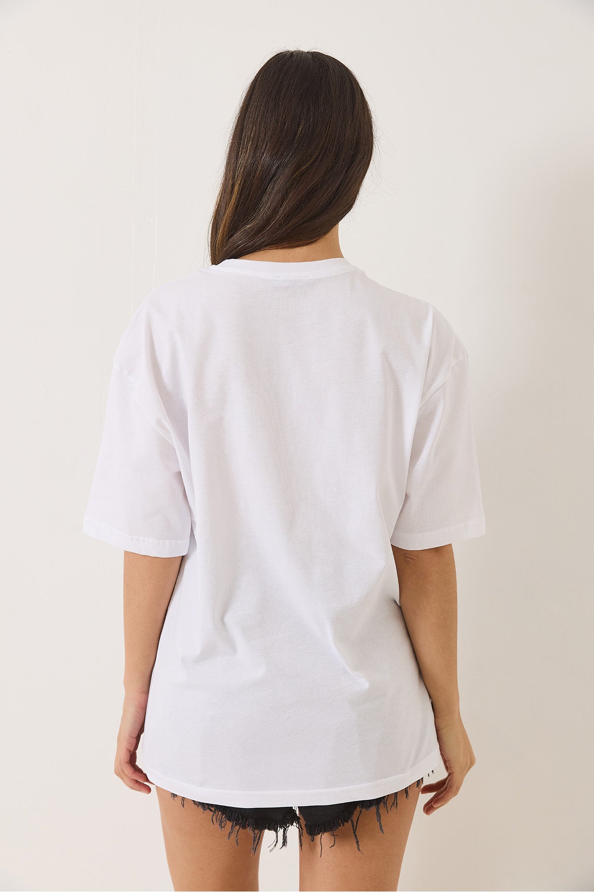 Women's 1990 Printed Crew Neck Short Sleeve Oversize Basic T-Shirt 0266 60283159