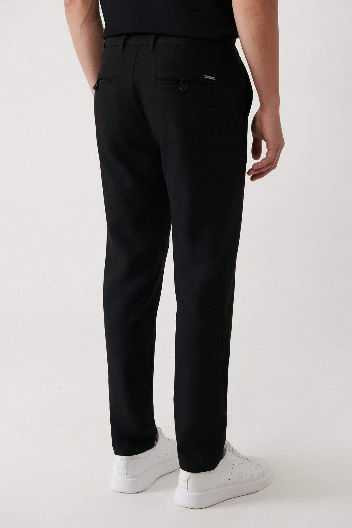 Men's Black Side Chino Pants with Pocket Pocket Chino Pants A32Y3070