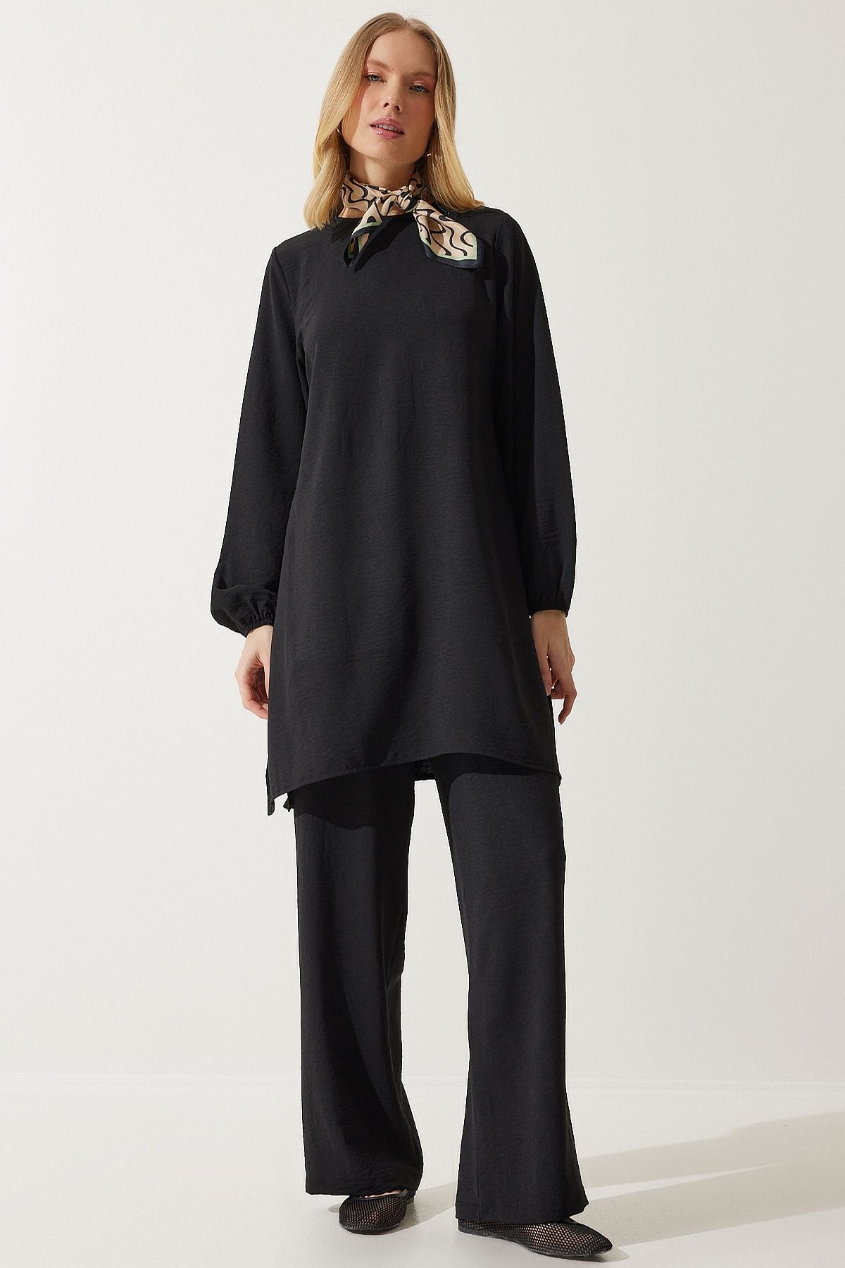 WOMEN BLACKED TUNIC PALAZZO Knitting Set to00133