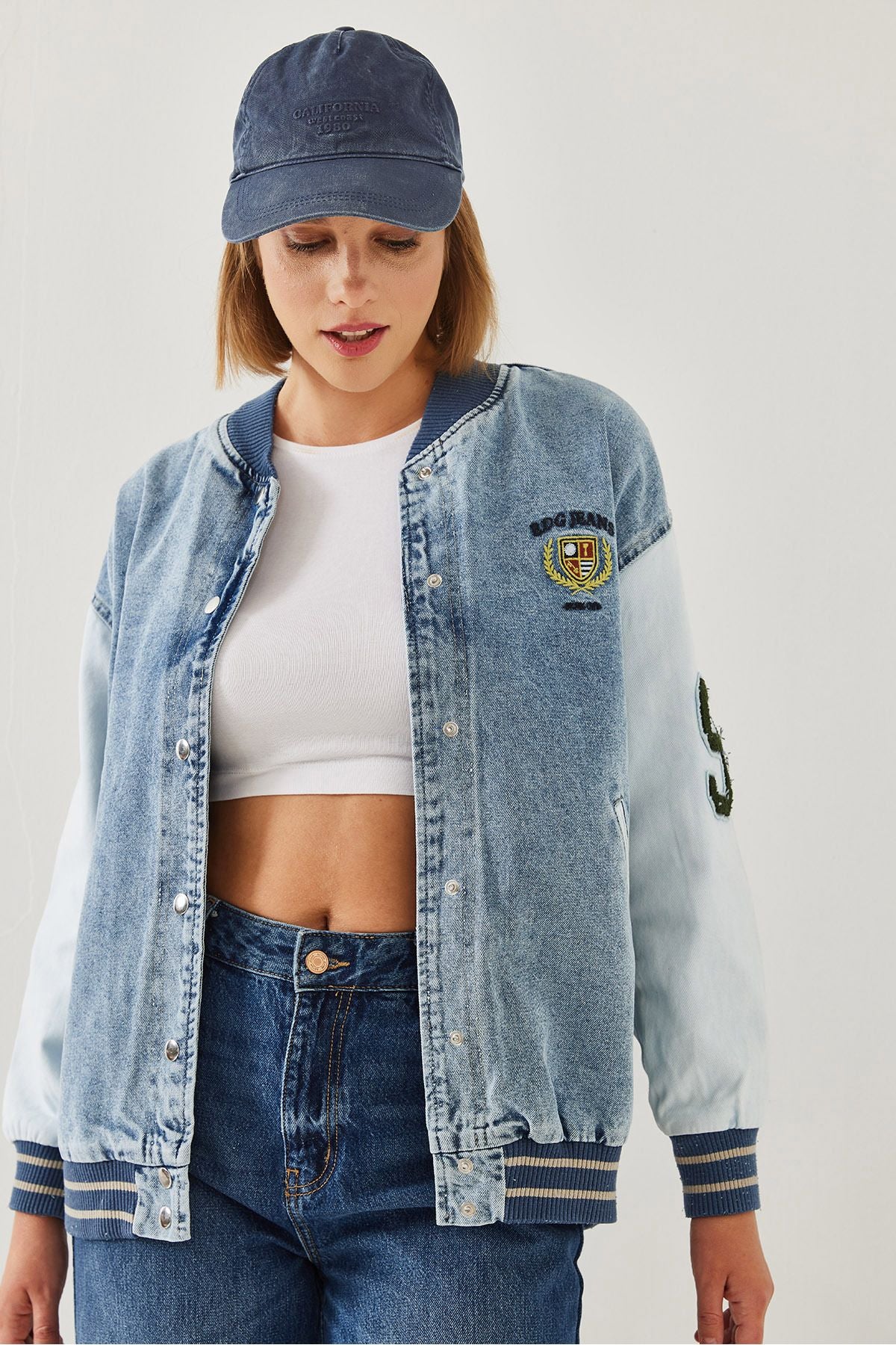 Woman embroidery Oversize Jean Jacket 85001044