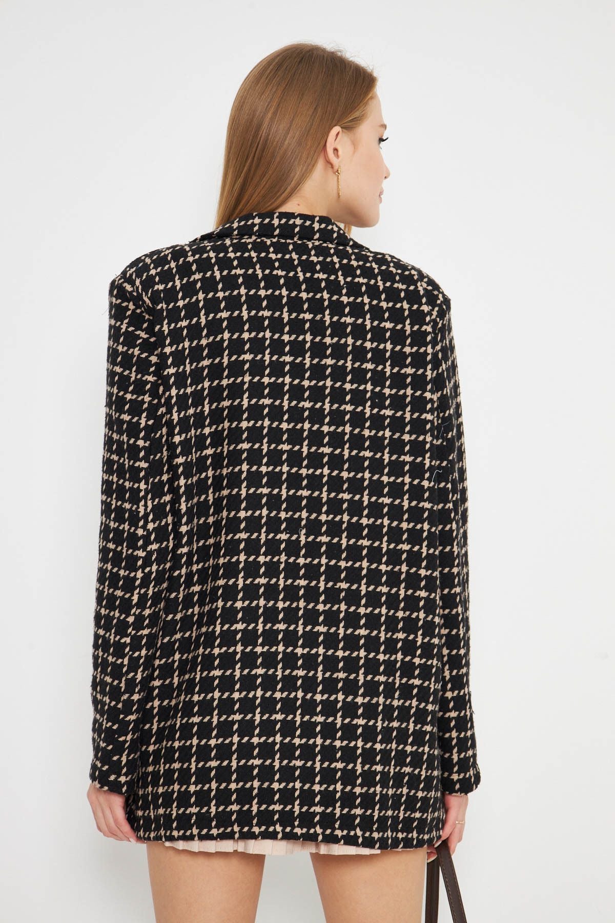 Female Beige Men's Collar Pocket Cover with a homeland oversize jacket ARM-25K00106060