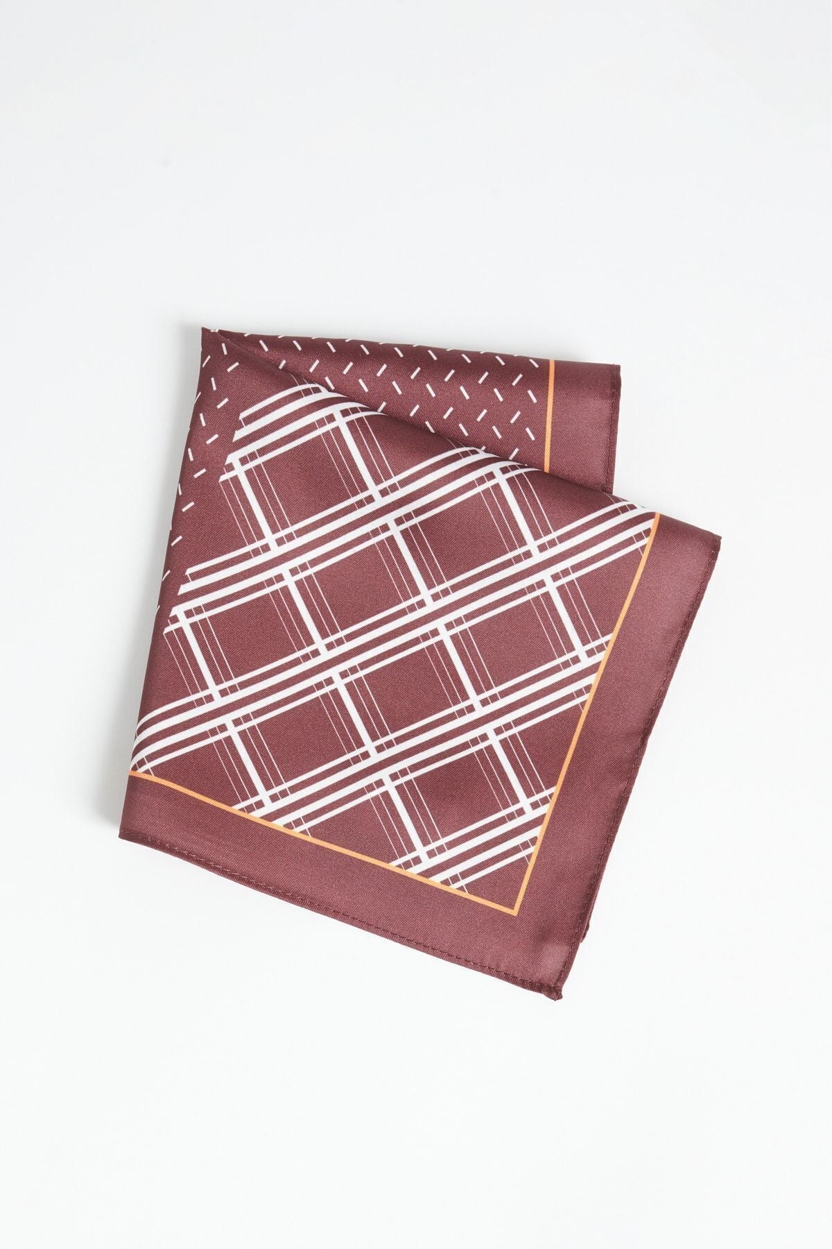 Men's burgundy-white patterned handkerchief