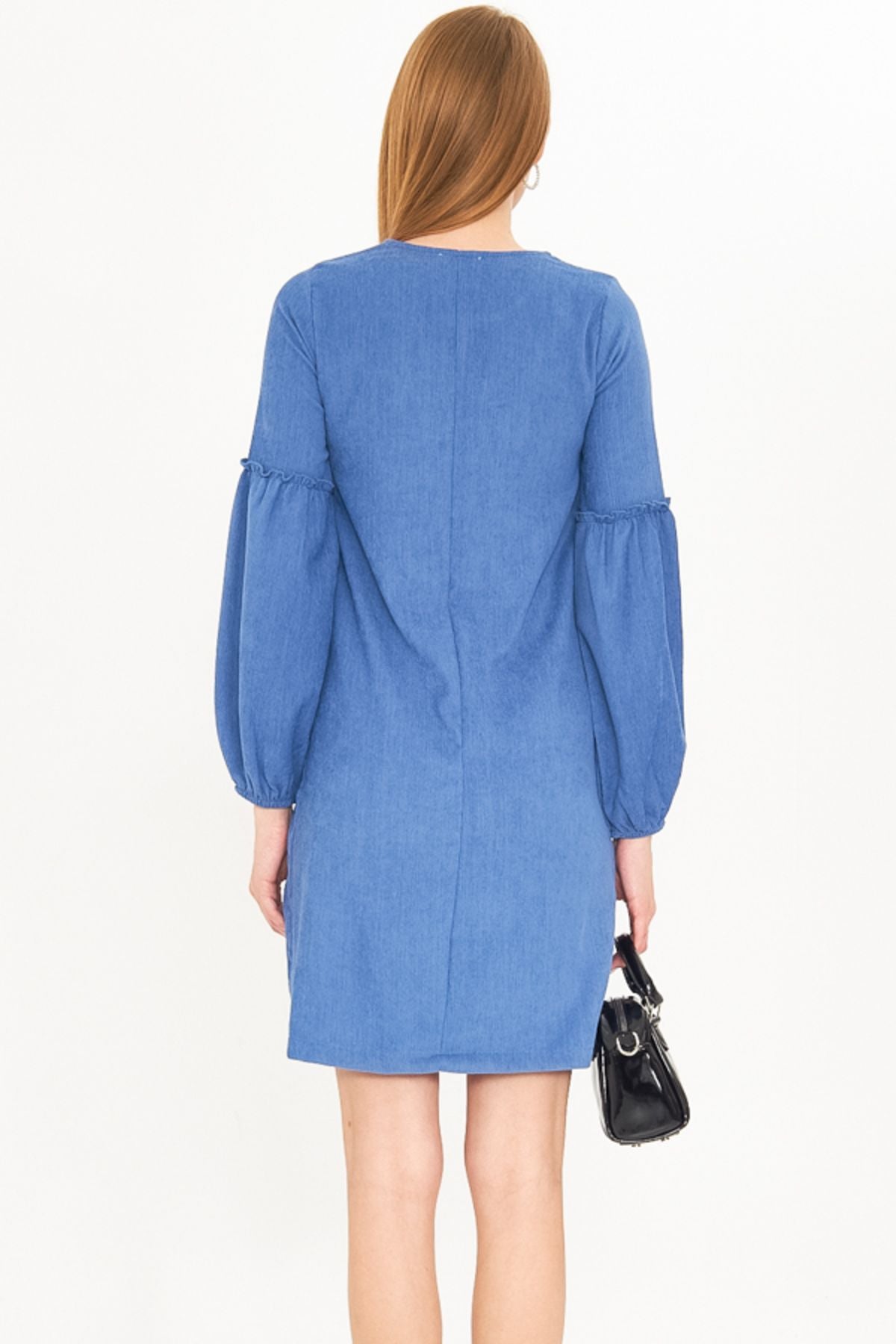 WOMEN'S INDIGO BLANT BALLOON VADIA DRESS ARM-20K001107
