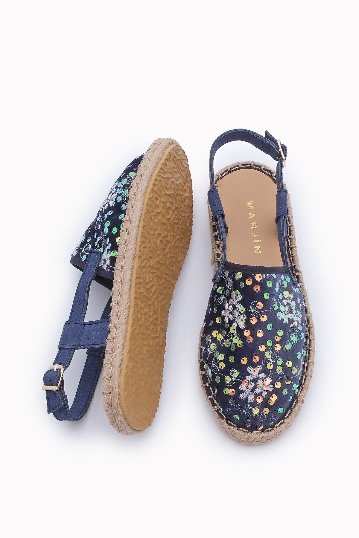 WOMEN'S SCREEN BACK LANGUAGE JÜT ESPADRİL SANDALT ANVİL Navy Blue