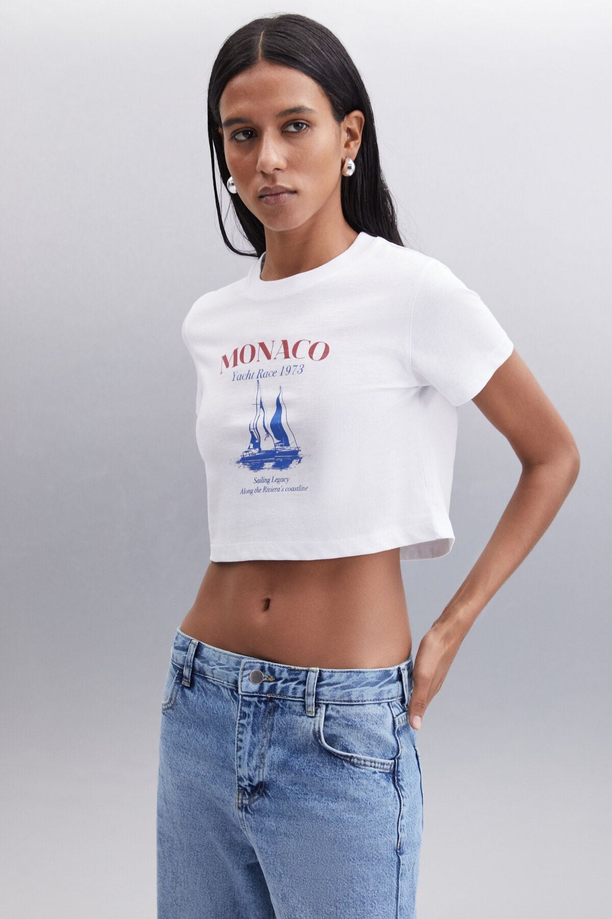 Robyn 100% Cotton Women Crop White T-Shirt