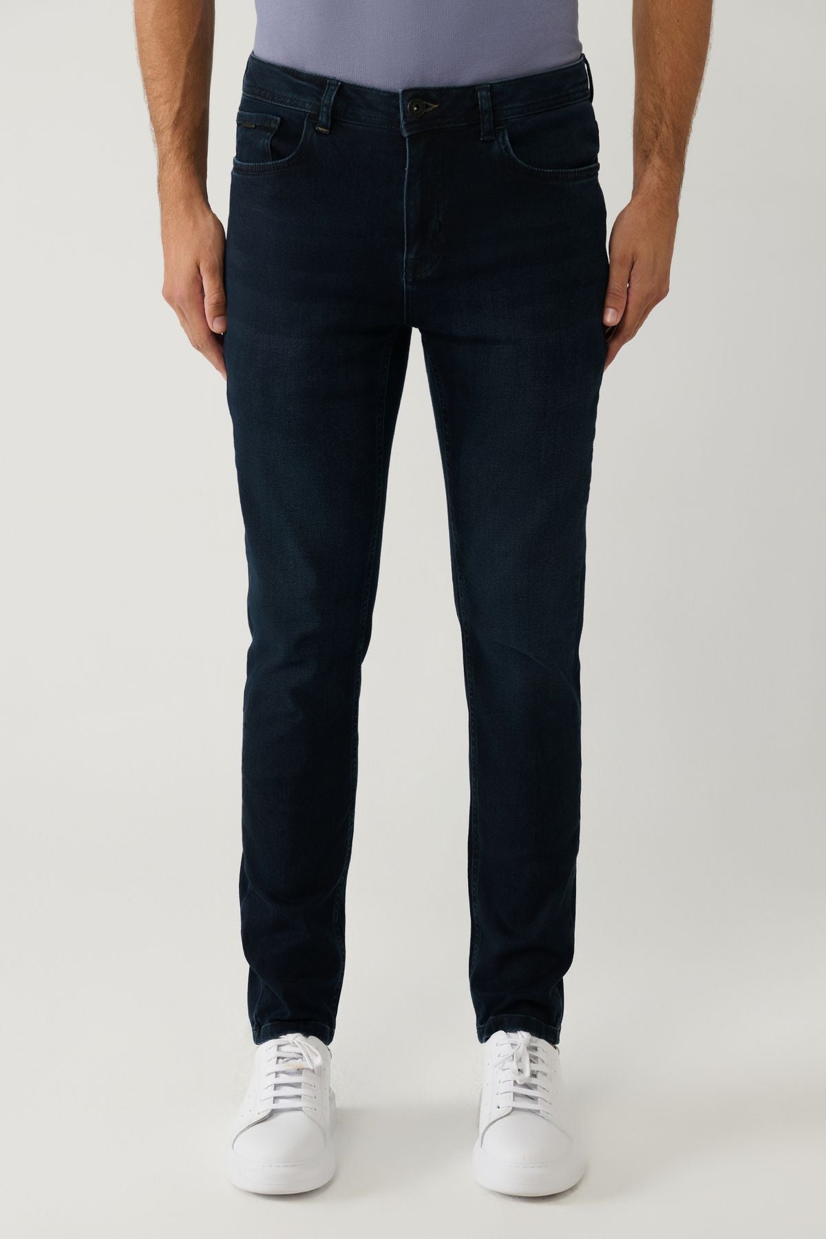 Men's Dark Navy blue Wash Washing Flexible Jean Pants B003525