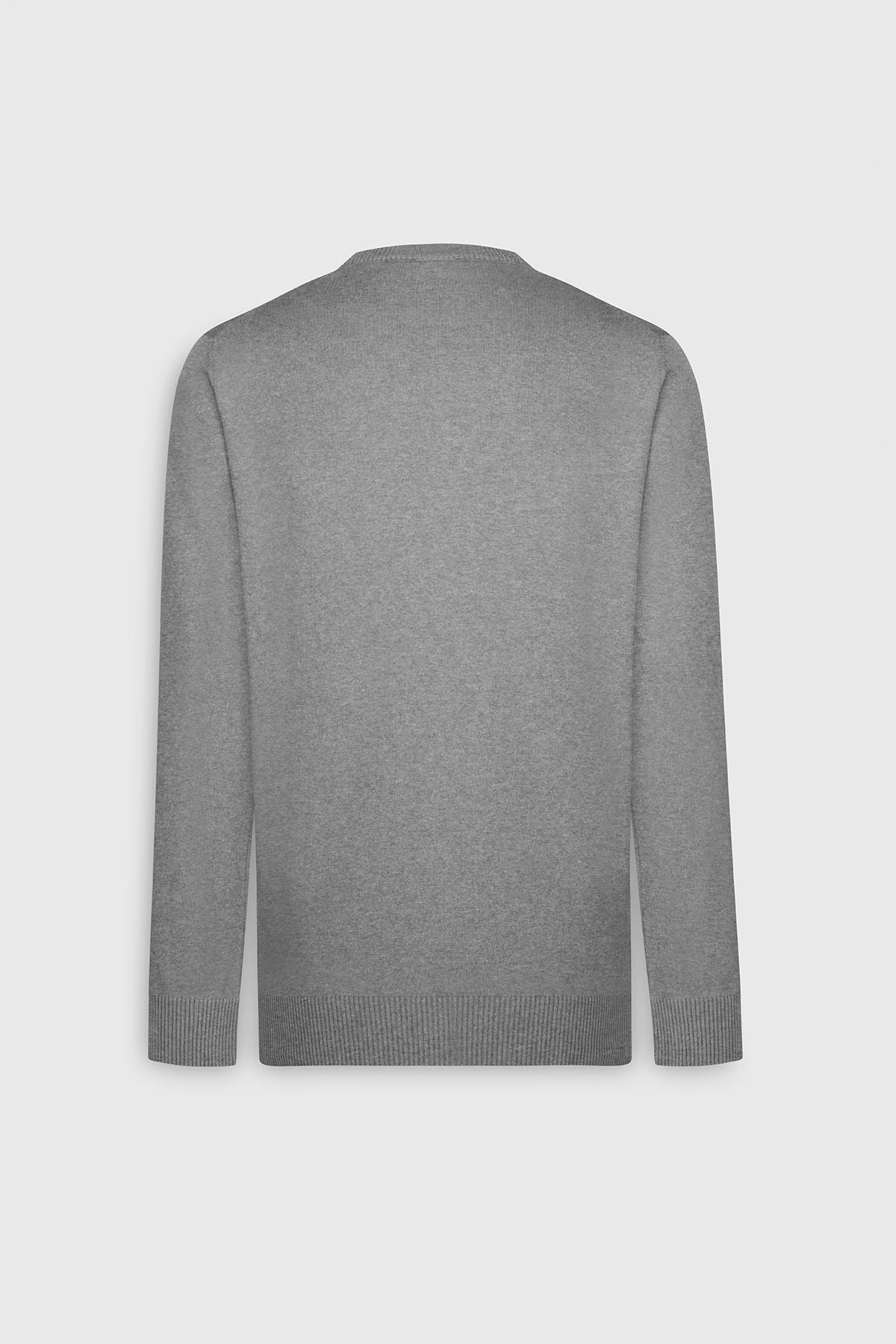 Men's Gray Melanj Cotton Standard Fit Normal Cut Cycling Bike Yaka Knitwear Sweater