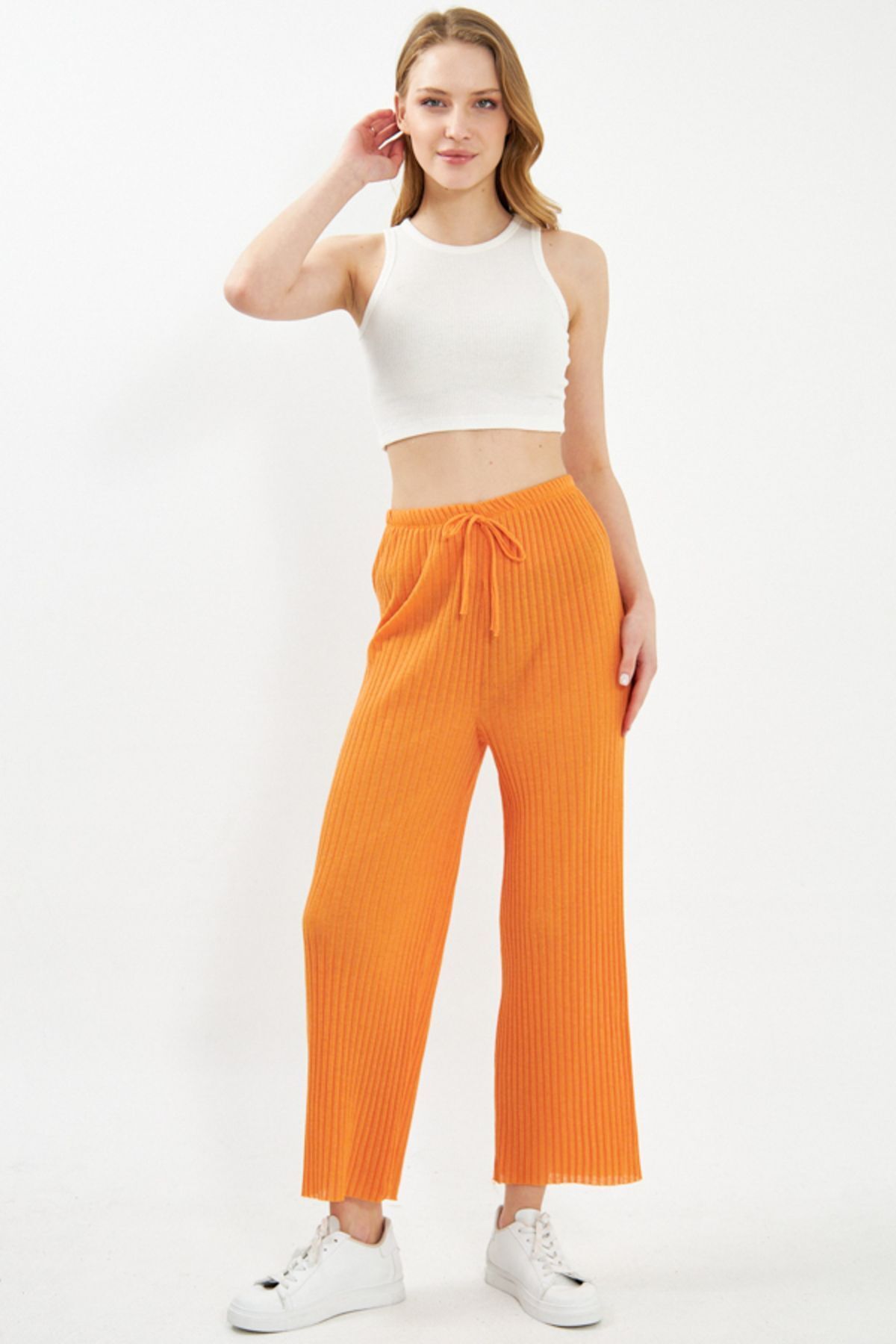 Women's Orange Waist Rugged Triko Pants ARM-22K105002
