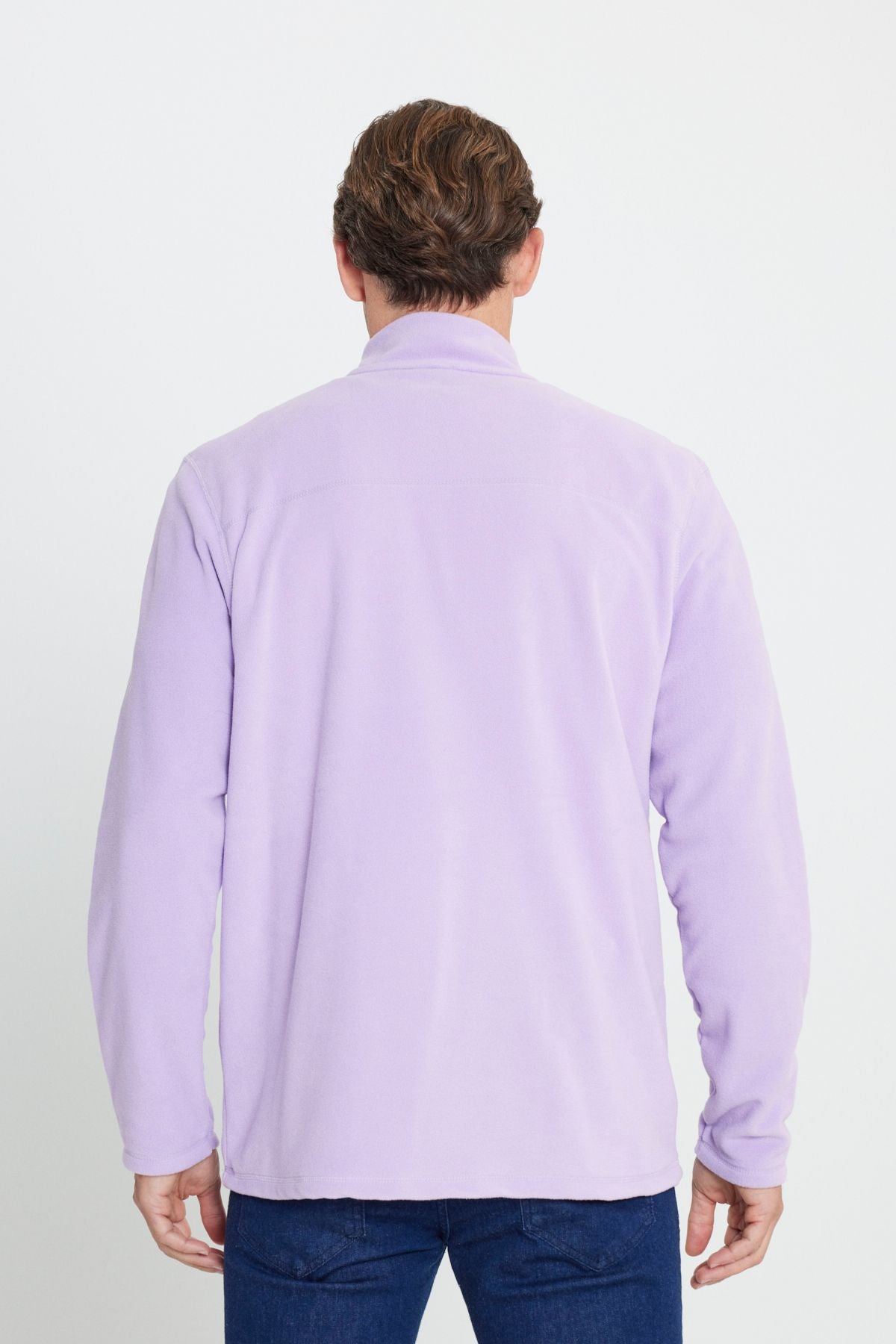 Men's lilac anti-pilling standard standard fit upright collar polar sweatshirt