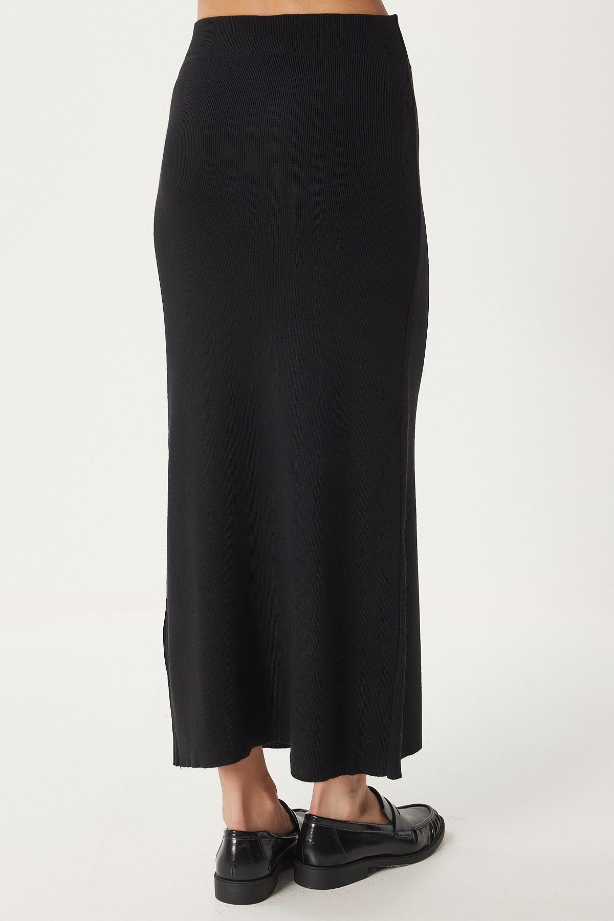 WOMEN BLACK Polo Yaka knitwear cardigan skirt set PF00090