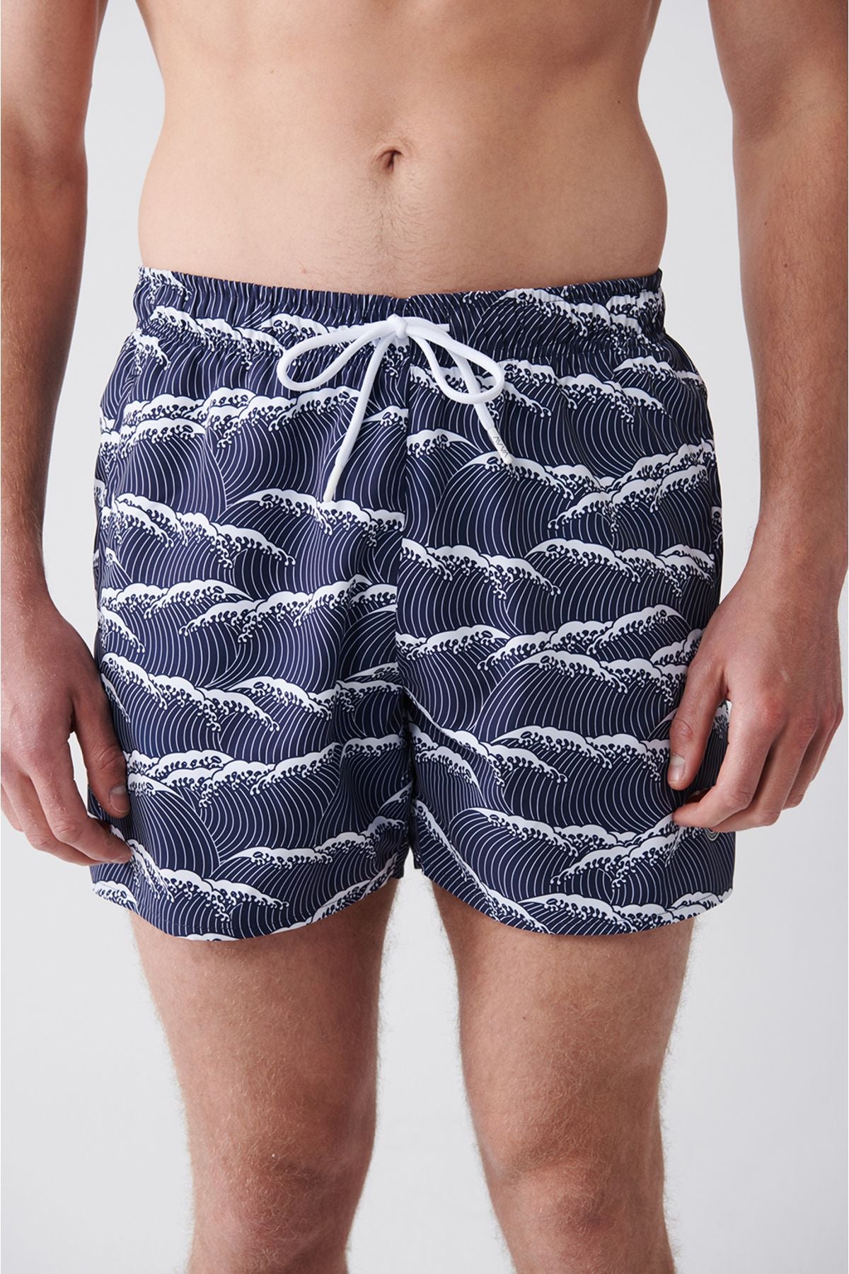 Μπλε ναυτικό γρήγορο στέγνωμα τυπωμένο Standard Boy Comfort Fit Mayo Sea Short E003802