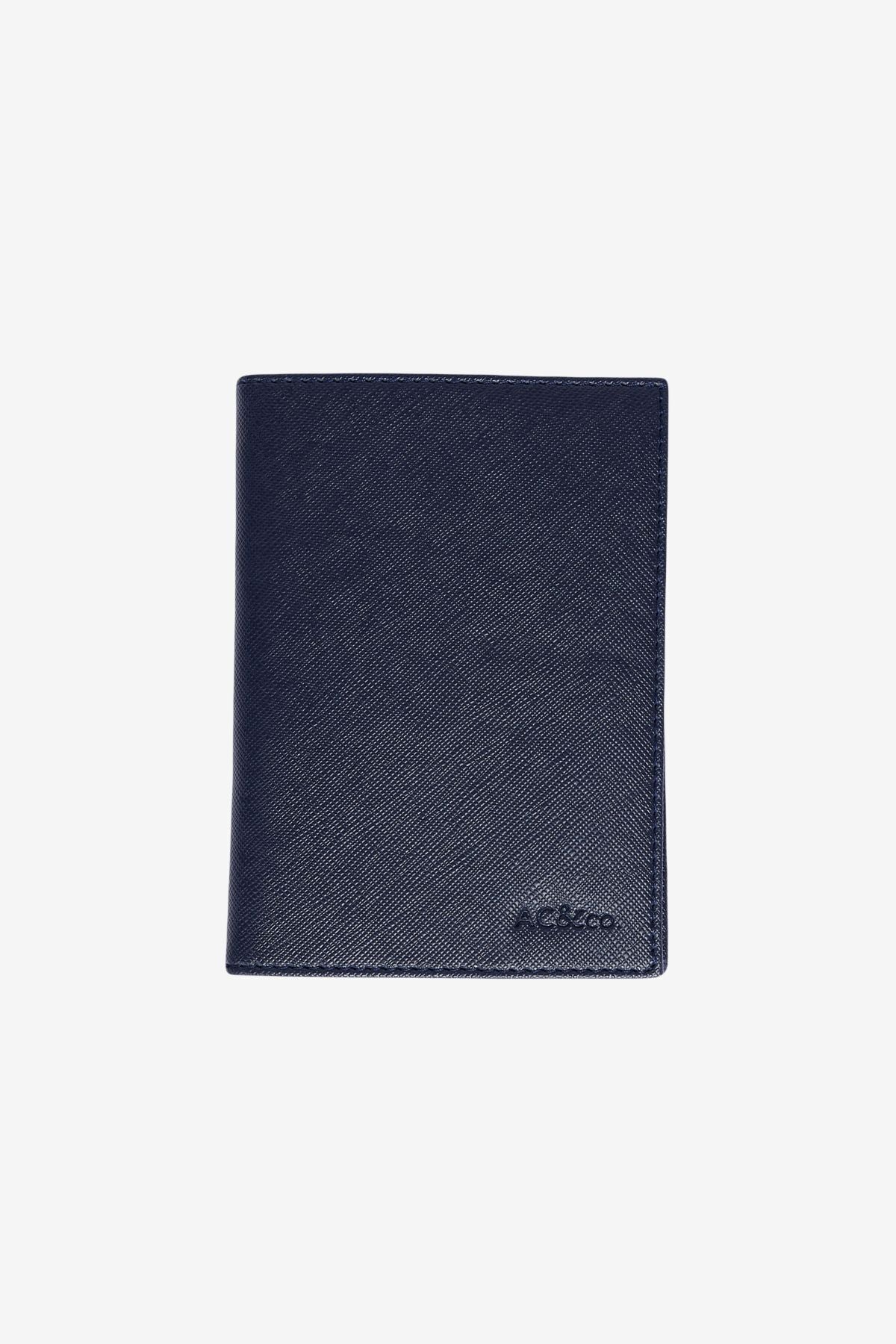 Men's special gift boxed navy blue artificial leather handmade passport