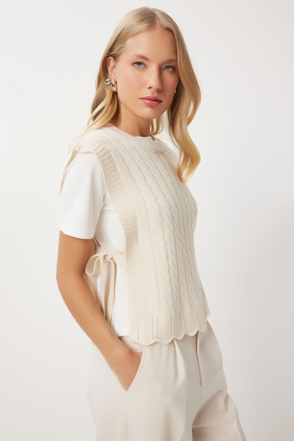 Women's cream -binding hair knit knitwear sweater yy00223