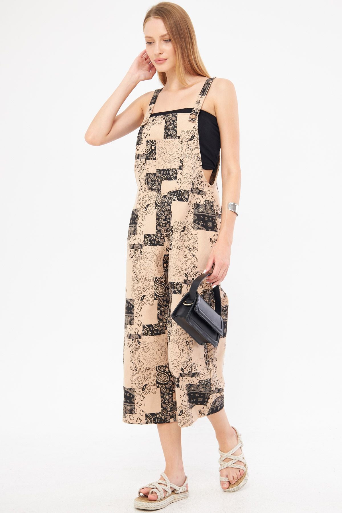 Female Beige Patterned Gardener Tulum Arm-24Y001106