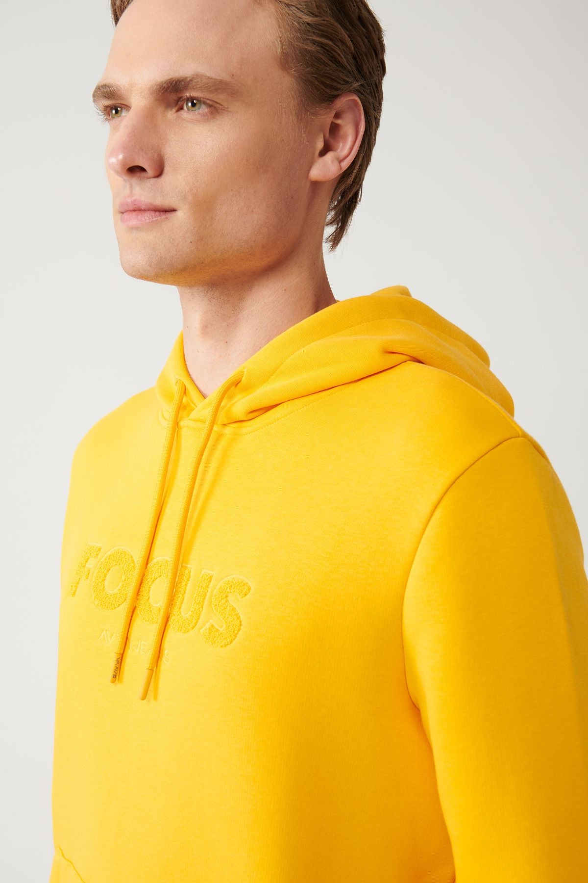 Men's Yellow Hooded Sharzon 3 IP Kangaroo Pocket Sweatshirt A32y1193