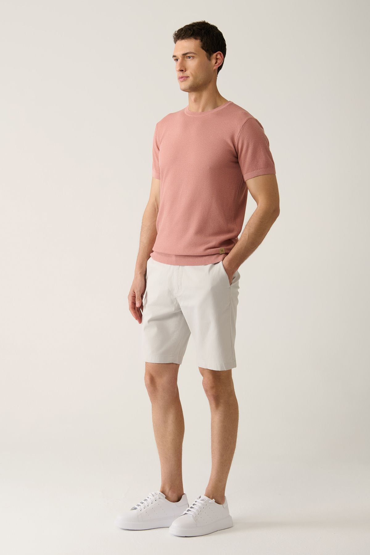 Men's Light Gray Waist with Soft Tushed Aspendos Short A41y3735