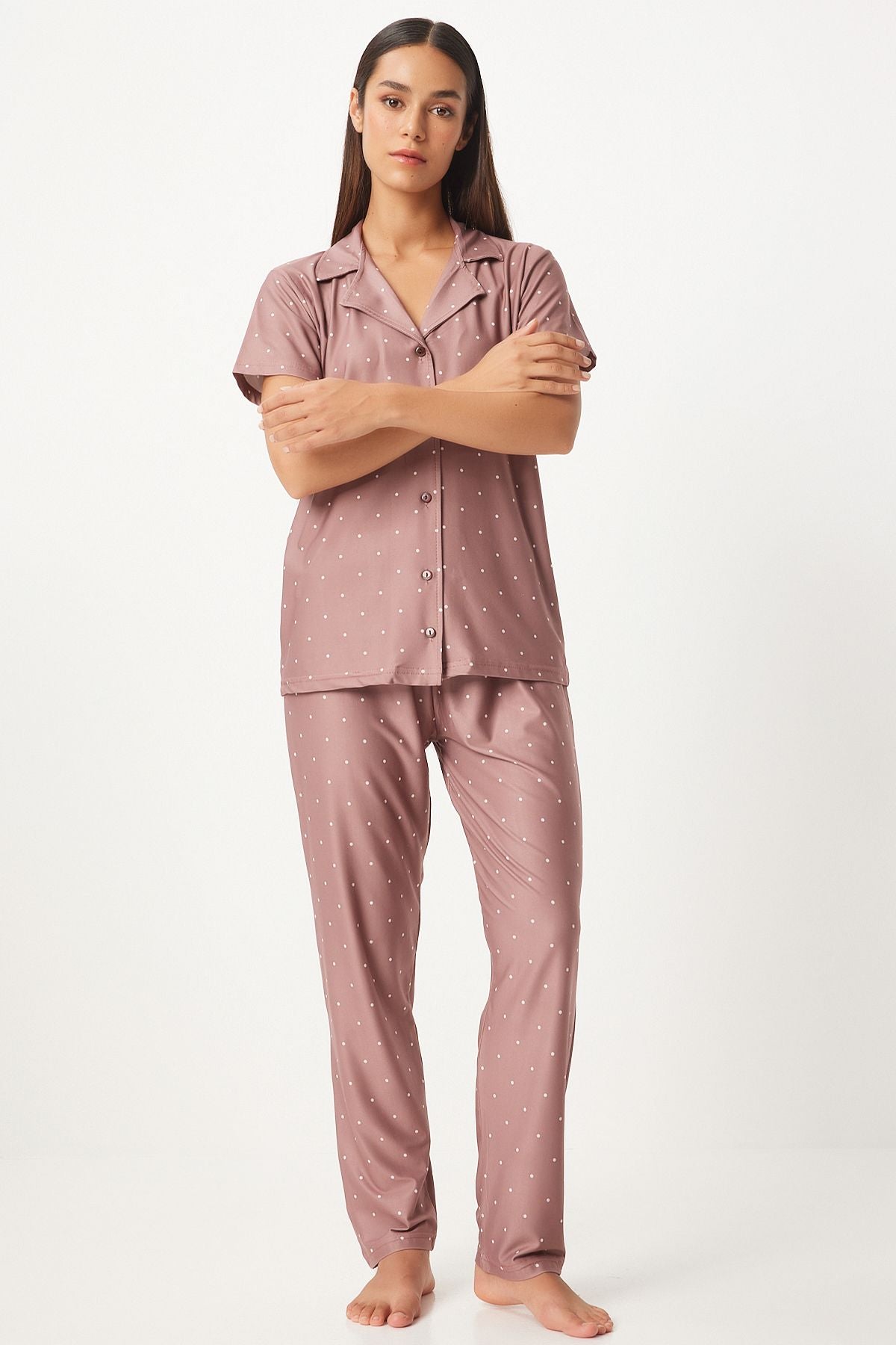 WOMEN OPEN PUBLIC PATTERN PATTERNED Pants Knitting Pajama Set FP00001