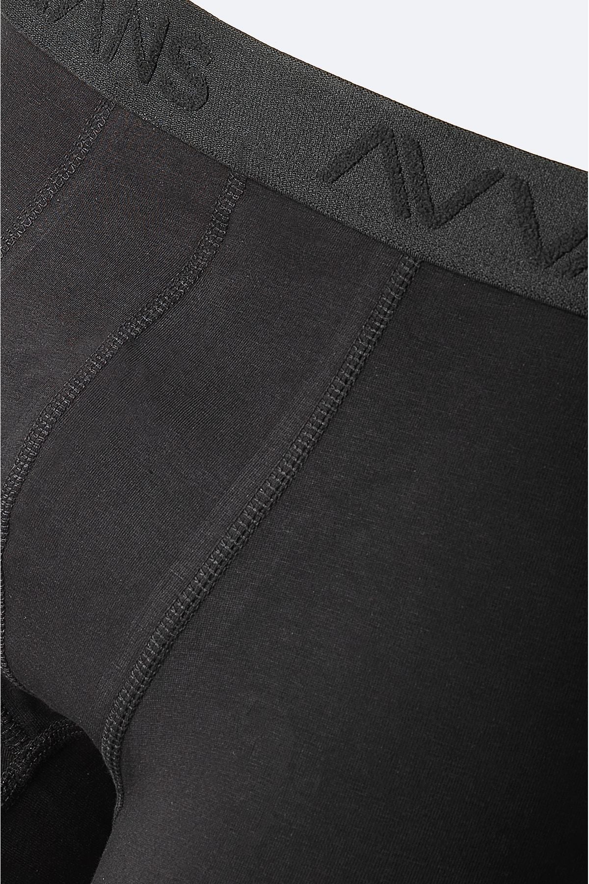 Men's Black Cotton Flexible Fabric Flat Boxer B009510