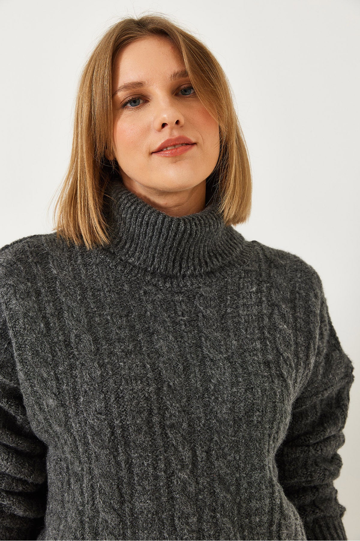 Women's Turtleneck Patterned Knitwear Sweater 20246940