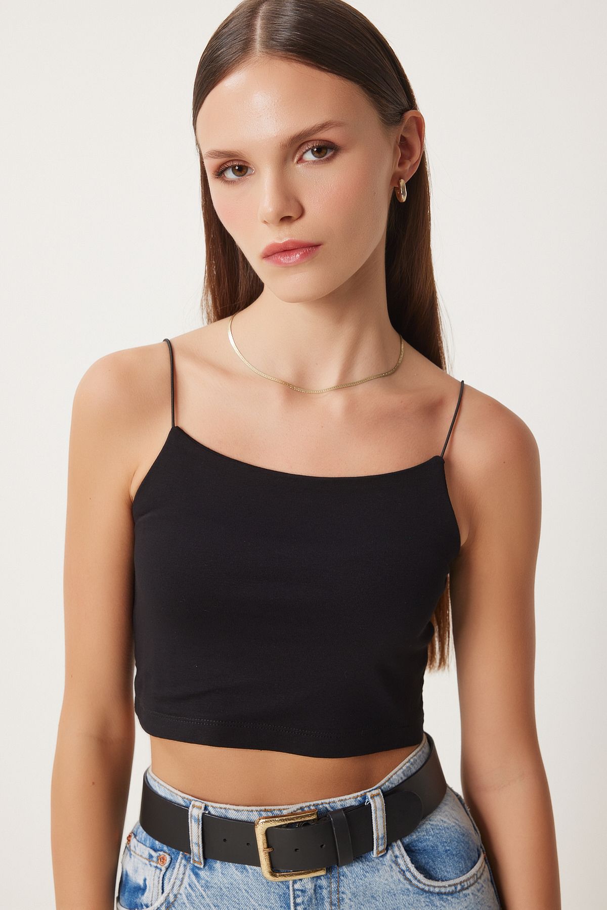 WOMEN BLACK WHITE MISSION Rope strap 3 -pack knitting bustier li00114
