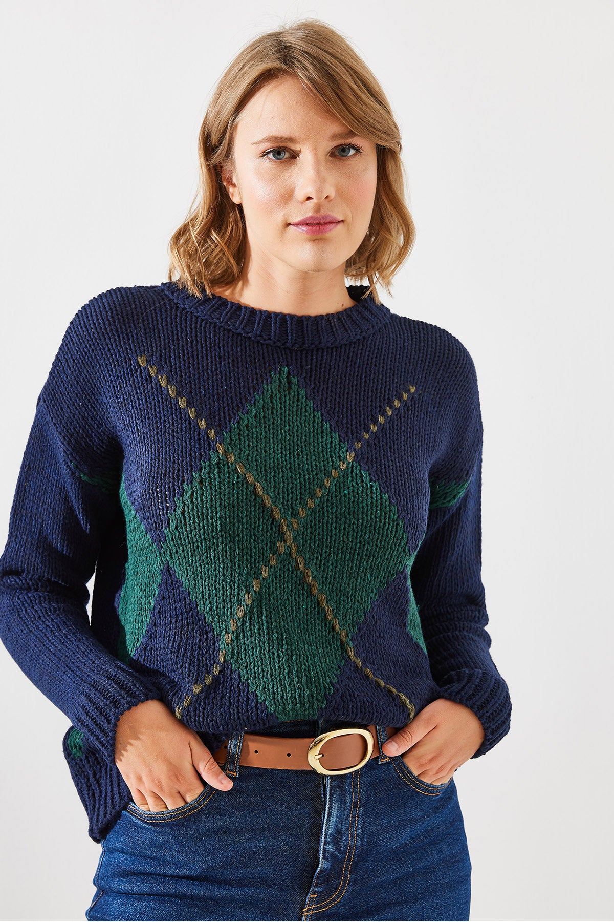 Women's Checkered Sweater 20246195