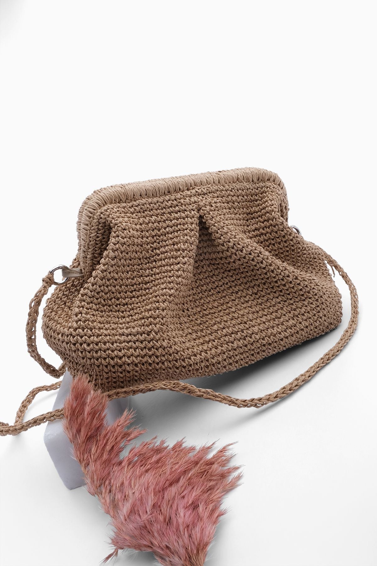 Woman HAND knit shoulder bag Fayer Naturel