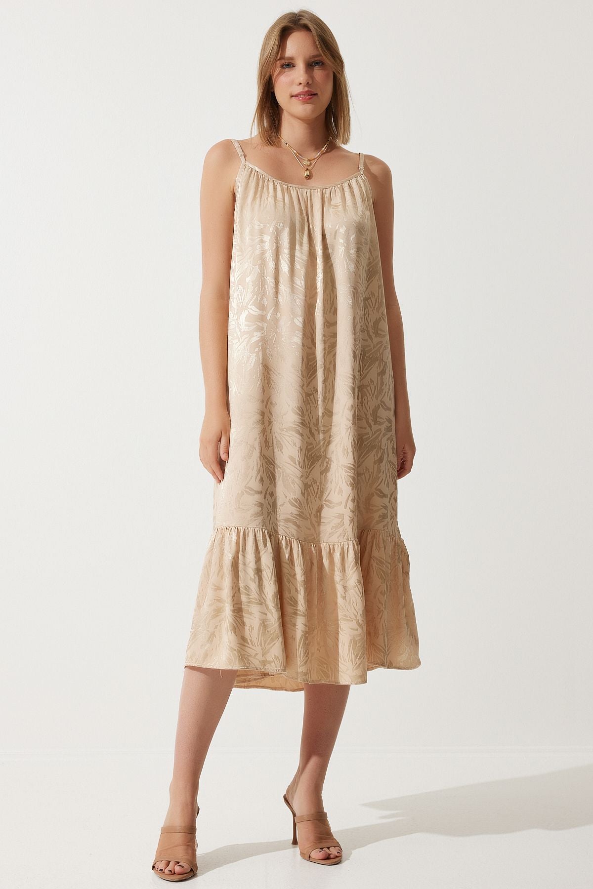 WOMEN'S CREAM HANDLED JOIN SUMMER DRESS BP00160