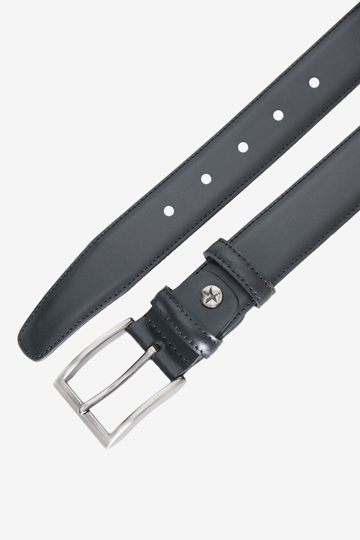 Men's black 100 %leather classic belt