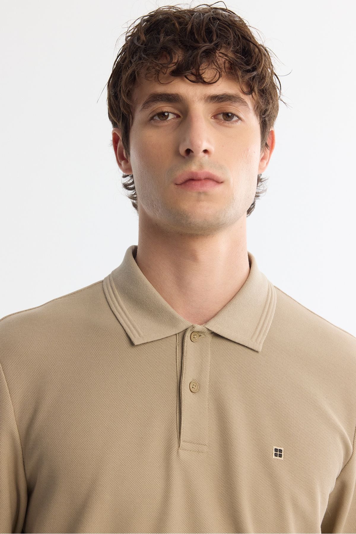 Men's mink 2 button cotton Polo Yaka Sweatshirt B001080