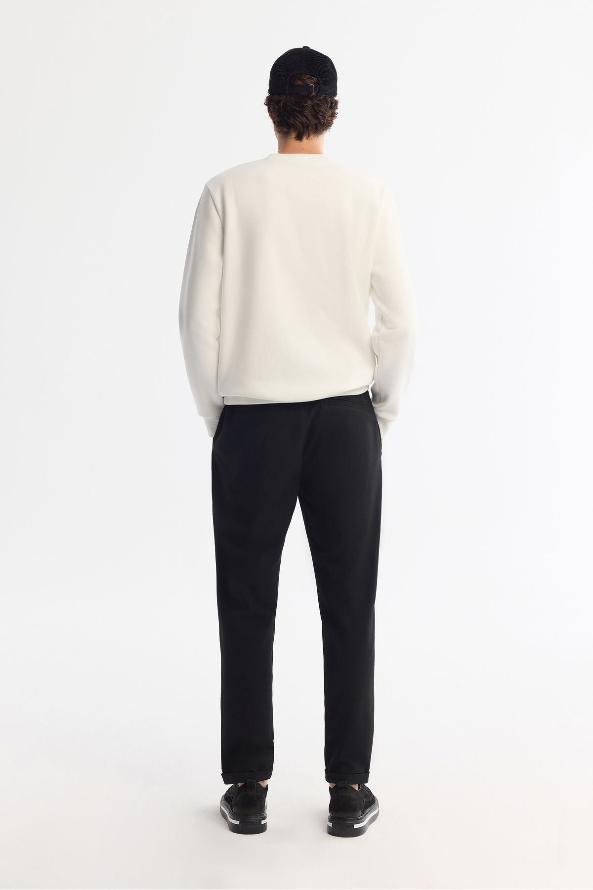 Men's White Bike Neck Içi 3 -IP -Sweatshirt B001033