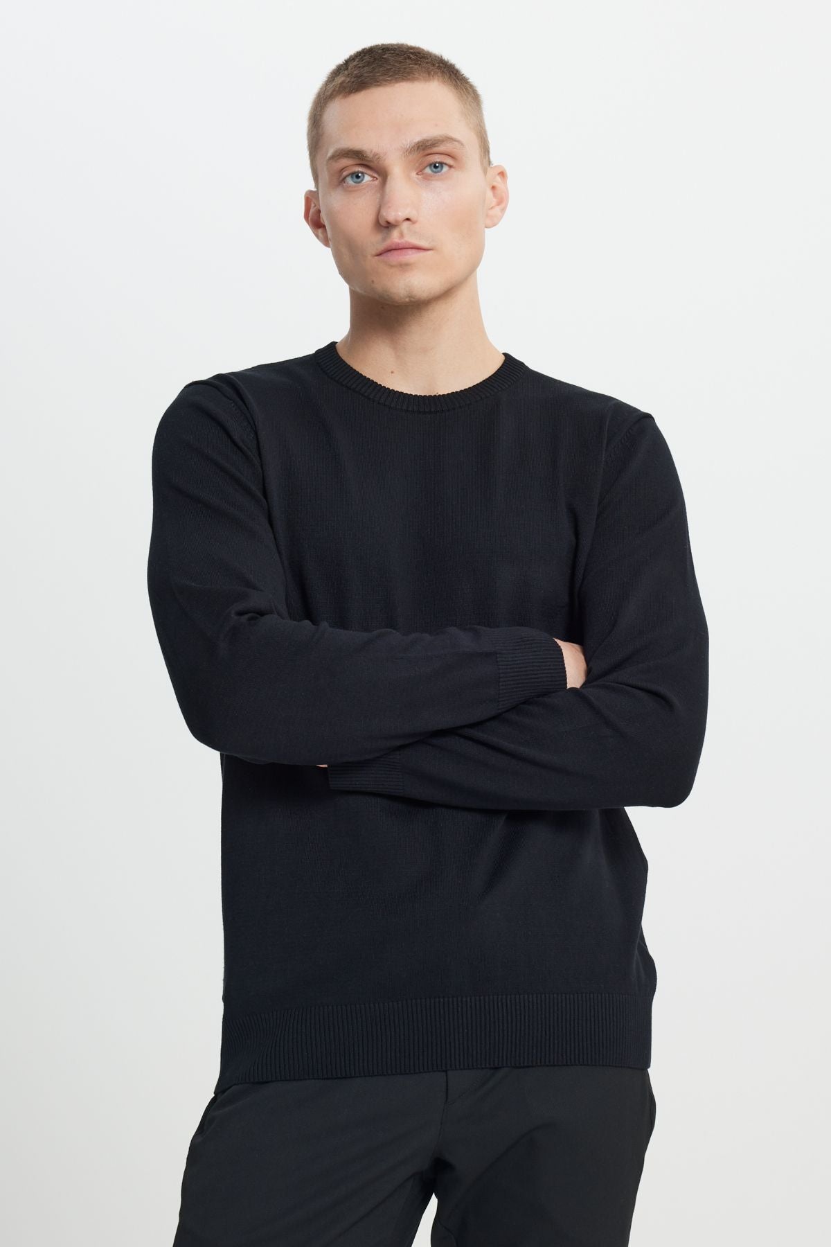 Men's Black Standard Fit Normal Normal Class Bicycle Knitwear Sweater