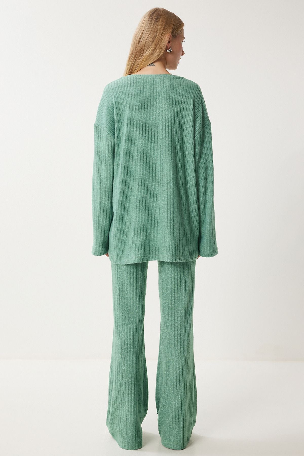Female Cagla Green Comfortable Wicking Blouse Blouse Pants Set RG00047