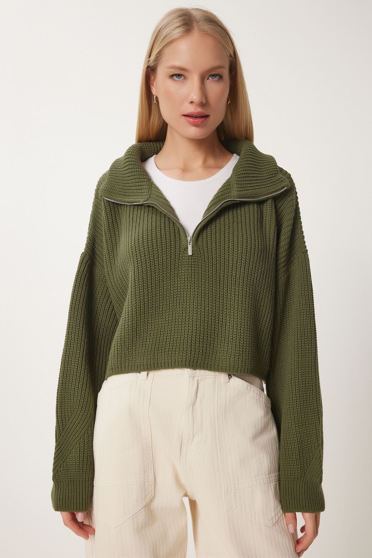 WOMEN KHAKI FISHER FISHER YAKA KNIT Kazakh MX00124