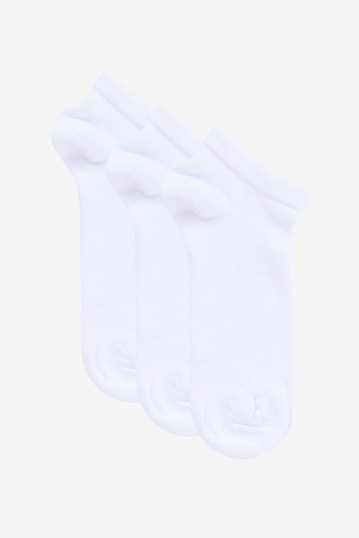 Men's White 3 -Package Booties Socks
