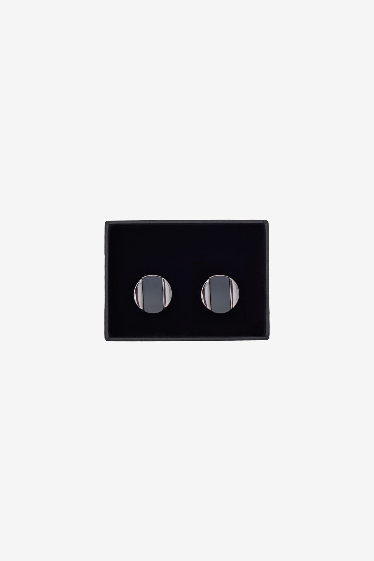 Men's Black-Gray Special Gift Boxed Metal Cufflink