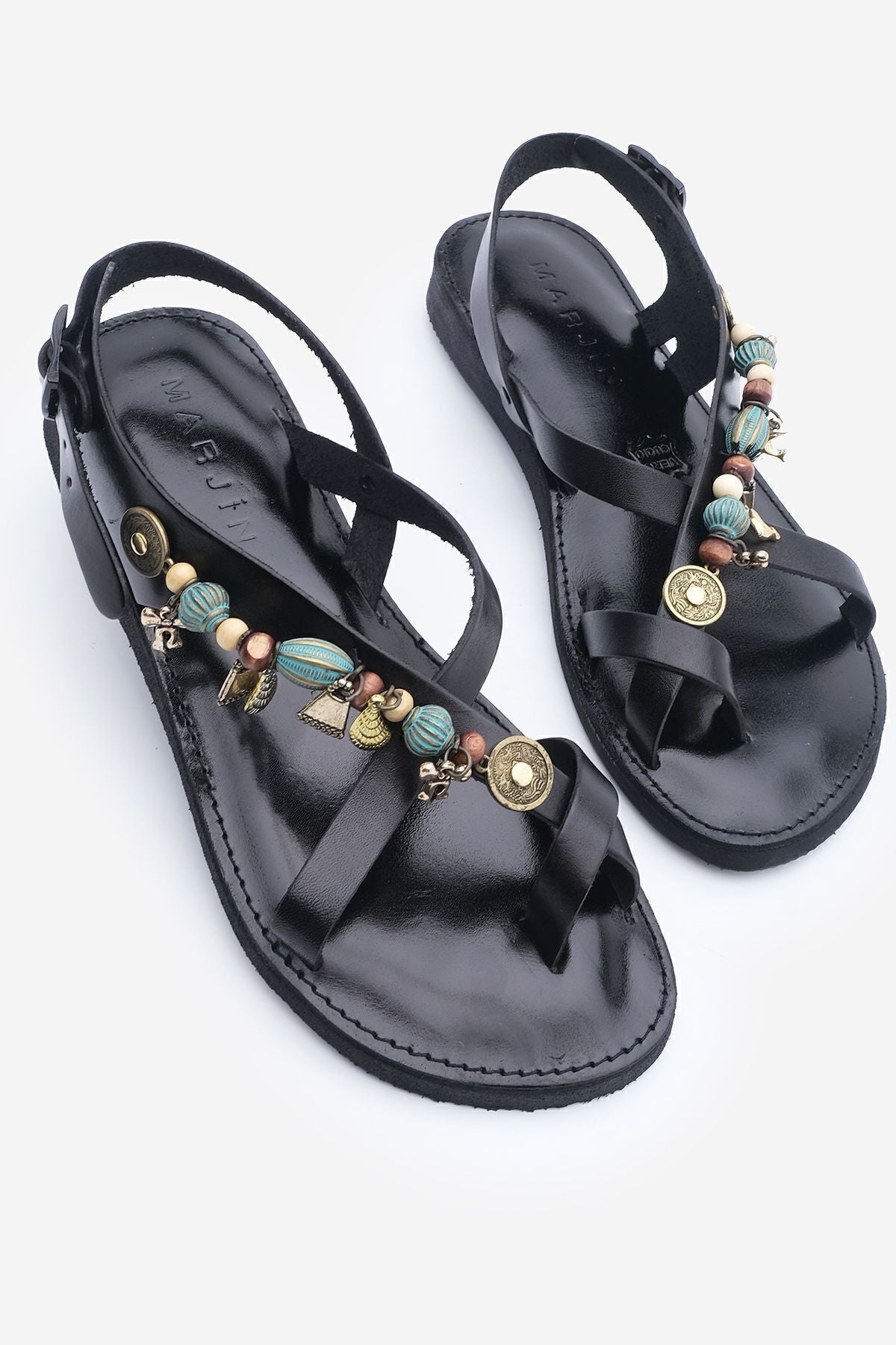 Woman Genuine Leather Accessory Eva Base Fingers Break Daily Sandals Devila Black