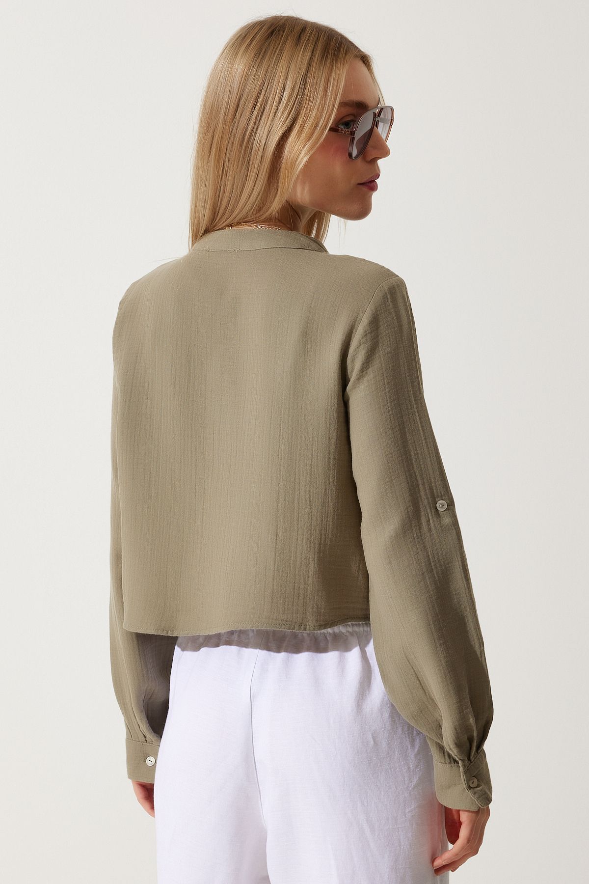 Female Khaki Judge Yaka Premium Muslin Shirt Blouse RG00028