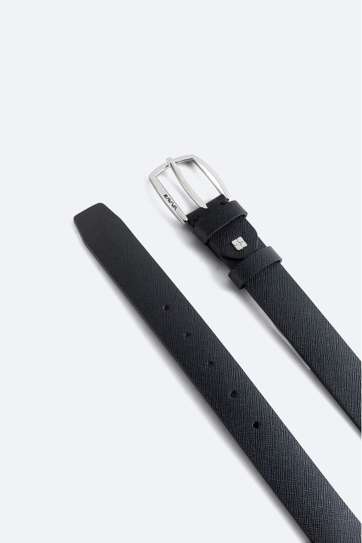 Men's black texture 100 %leather belt A41y9309