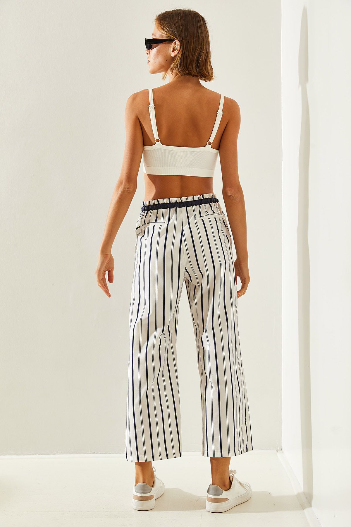 Striped tire -linked palazzo pants 60251355