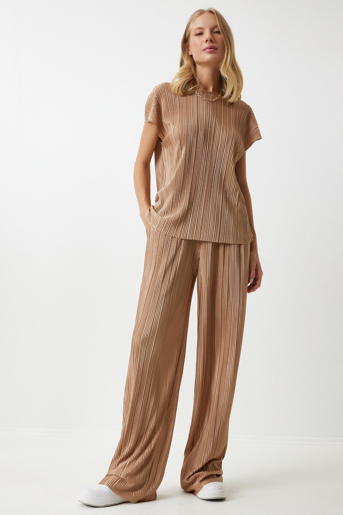 Female Biscuit Pilisle Casual Blouse Pants Set Mc00283