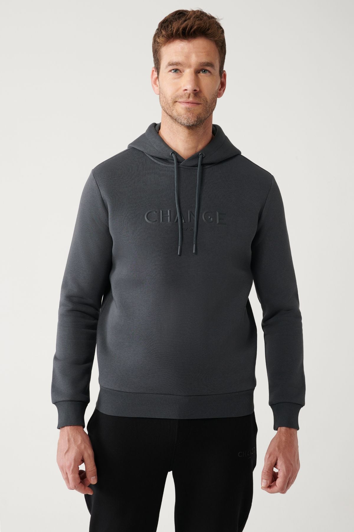 Men's anthracite hooded 3 -IP Shardon Printed Sweatshirt A32Y1240