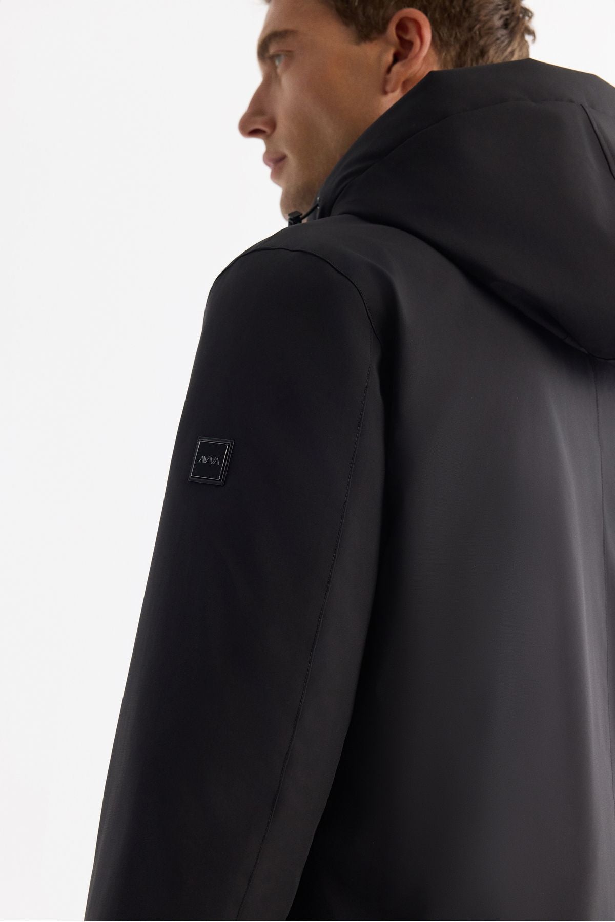 Men's Black Removal Water Repulsive Windproof Duck Hair Long Mont A42y6151