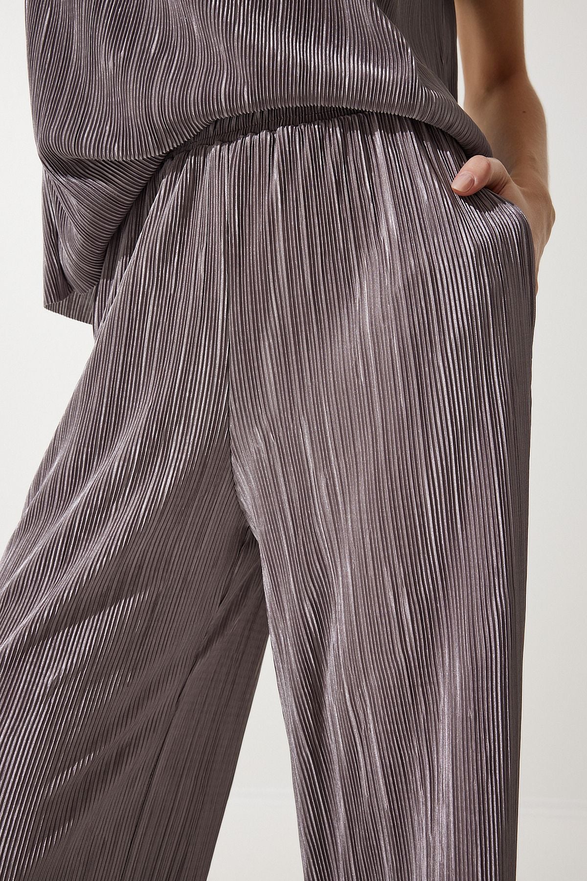 Female mink pilisle comfortable blouse trousers set MC00283