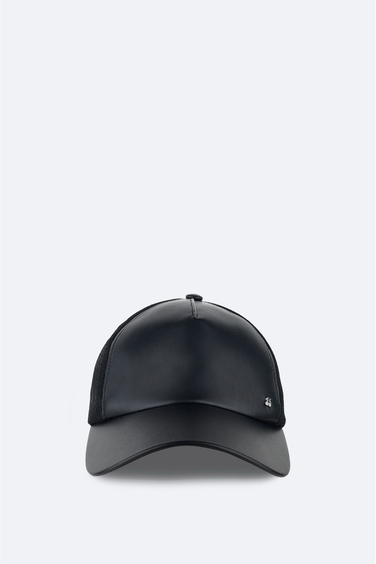 Men's black front applique detailed sports hat a42y9250