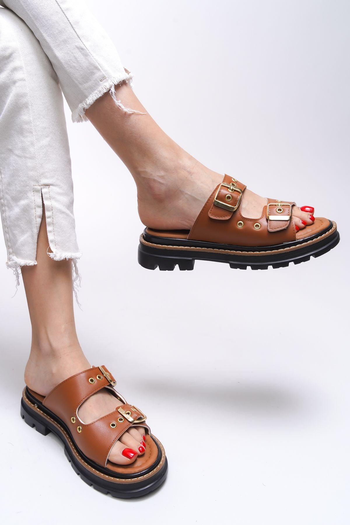 Tamrithe Woman Slippers 0012100 Taba