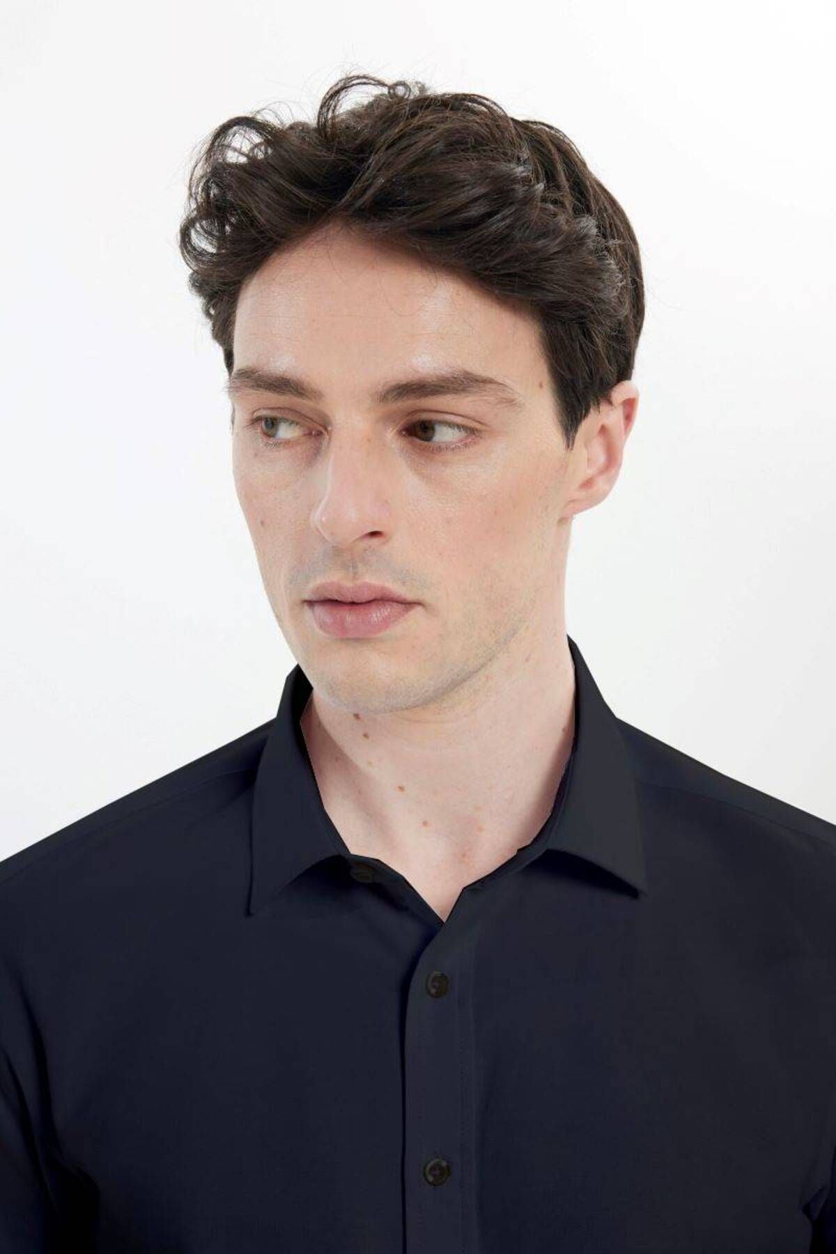 Regular fit wide cut classic collar Amestyle Black Shirt