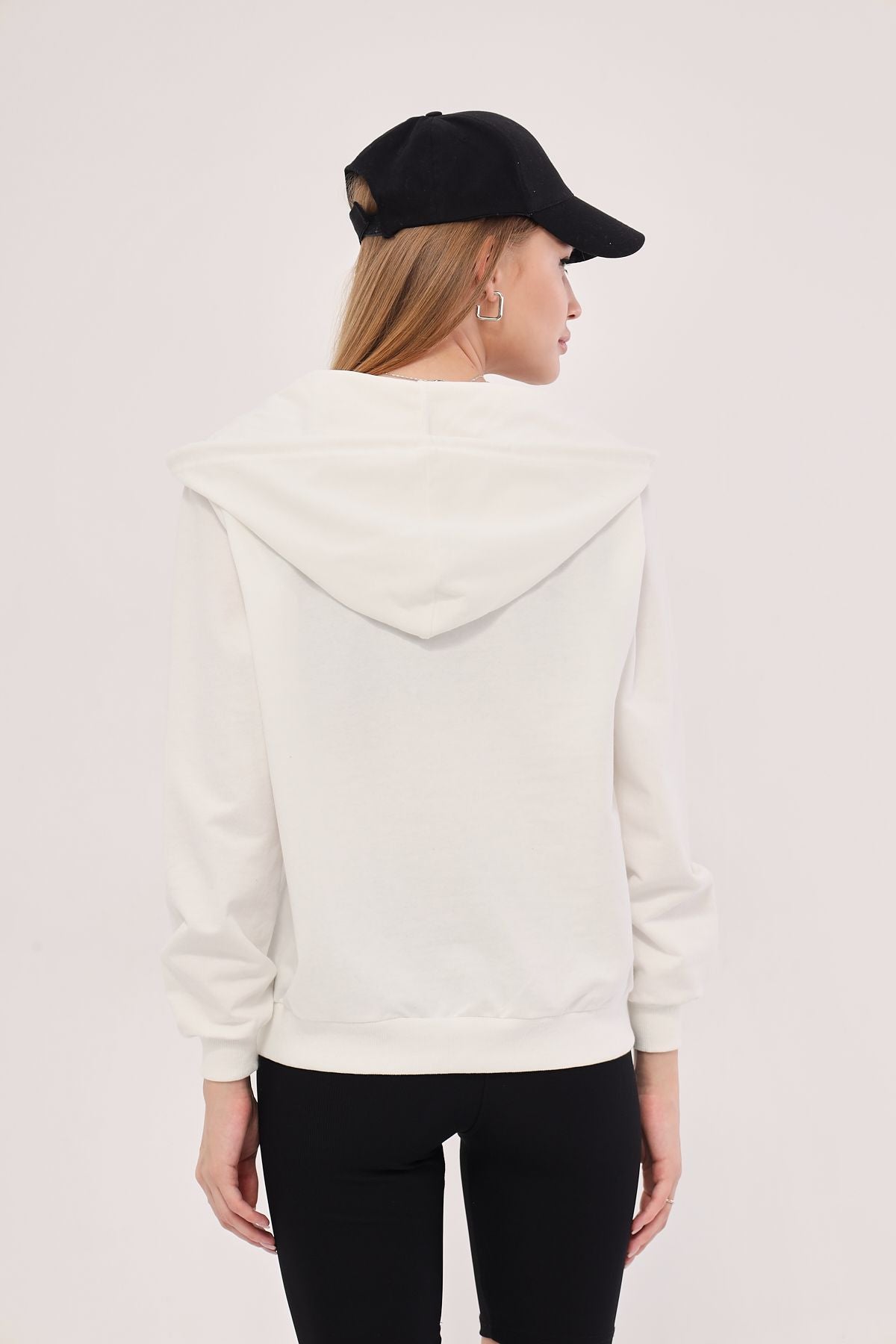 WOMEN WHITE PREVIOUS POCKET POCKET HAPPENED SWEATSHIRT ARM-22Y024057