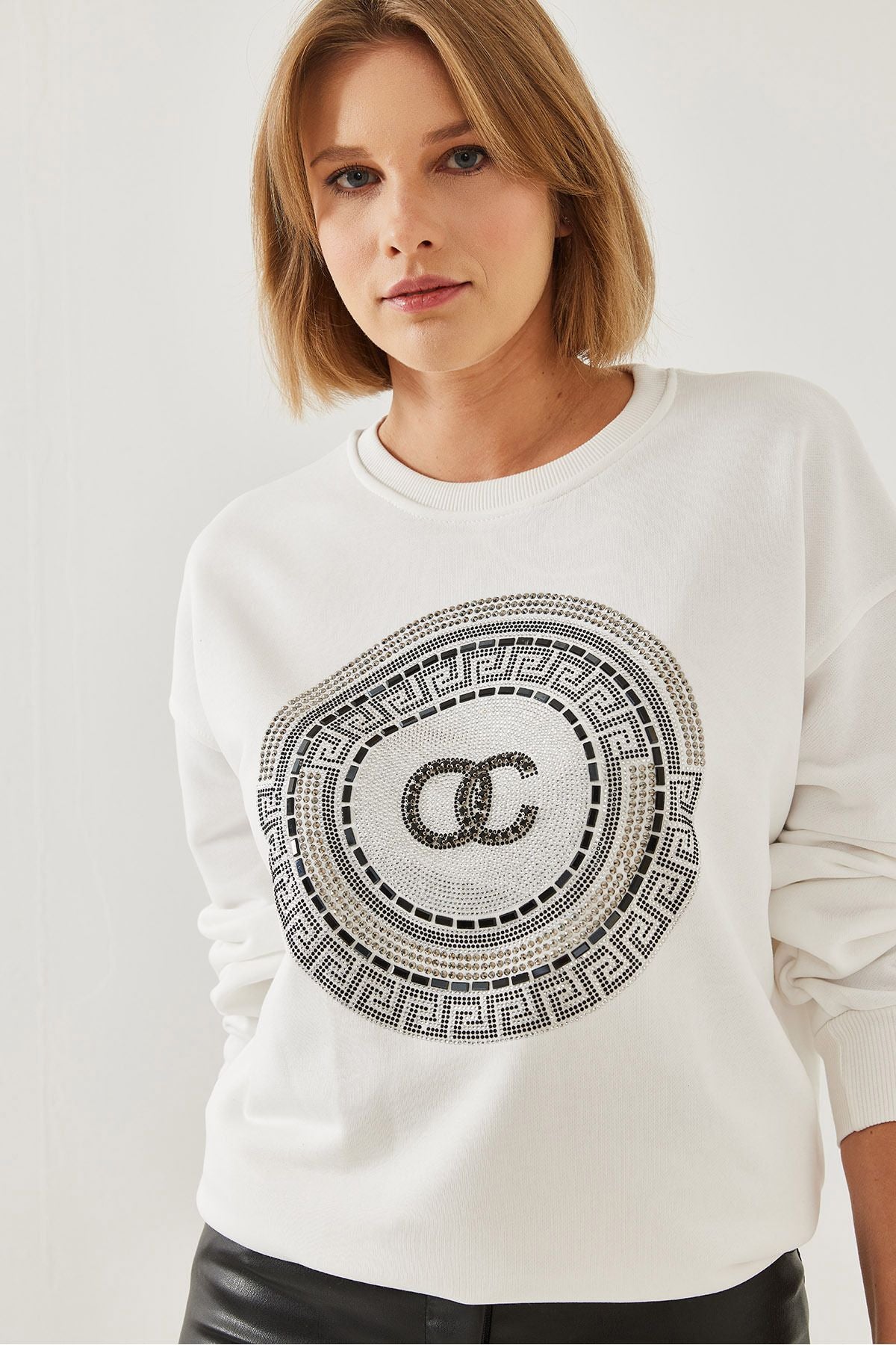 Women's Stone Embroidered Sweatshirt 1562 60251965