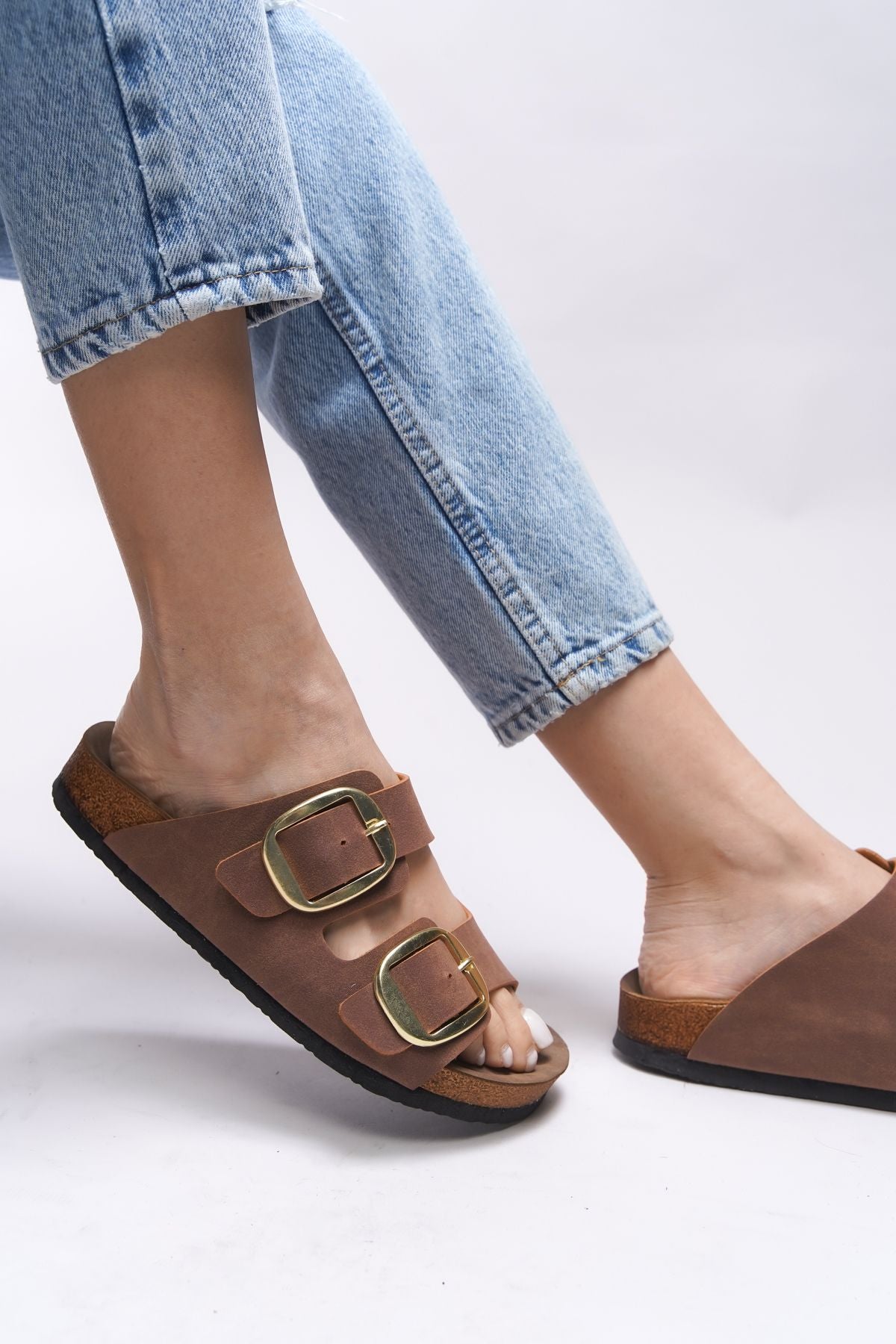 VYLSULA WOMEN'S DOUBLE BUKALI Slipper 0012602 Taba