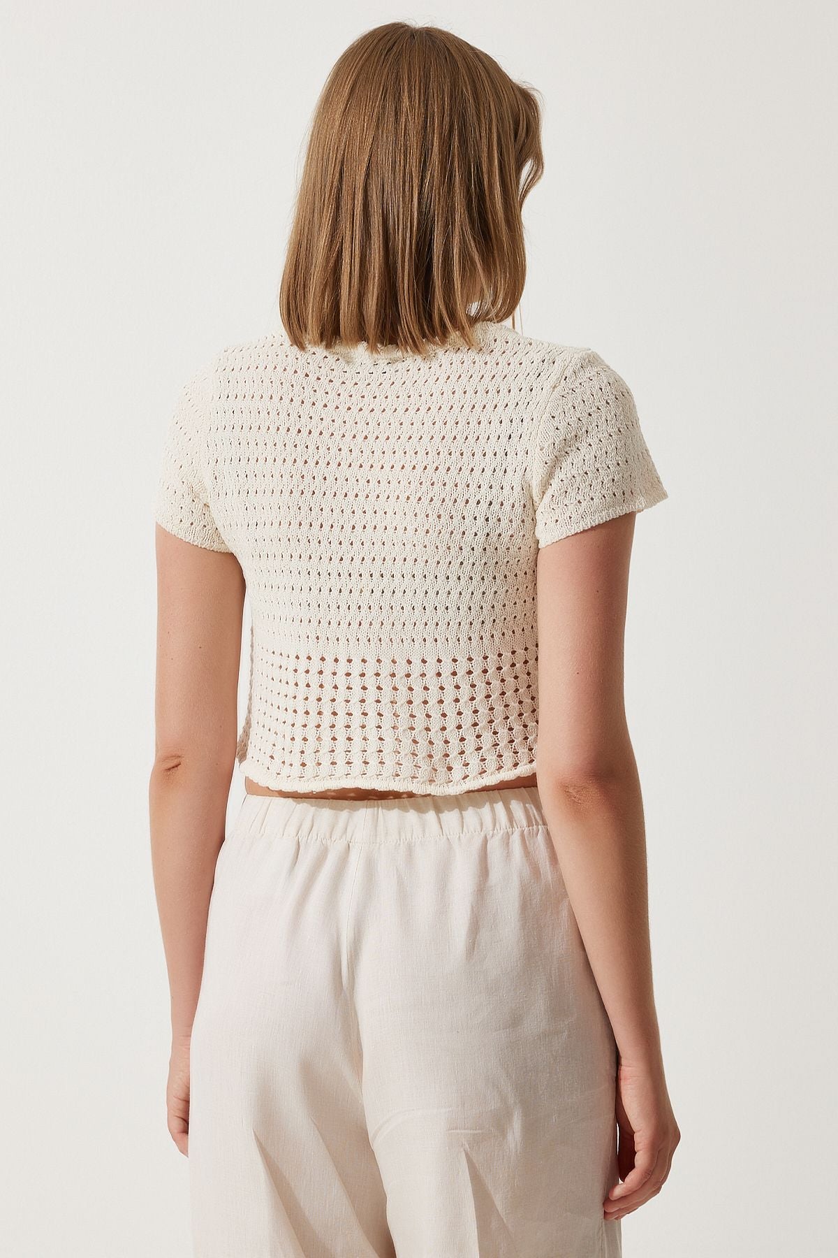 WOMEN'S CREAM OUT CROP knitwear cardigan BV00119